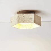 Travertin Deckenlampe warmes Licht Wabi Sabi Stil für Schlafzimmer und Flur