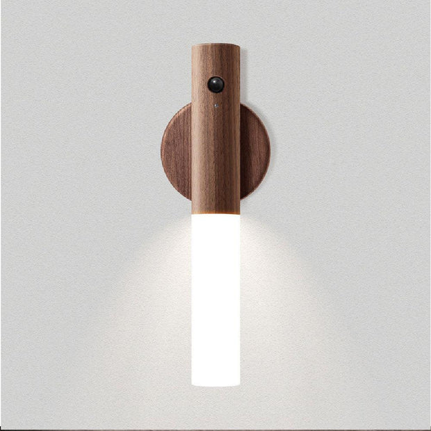 NachtGlanz Leuchte, LED, Warmweiß, Holz, USB-aufladbar Wandleuchten
