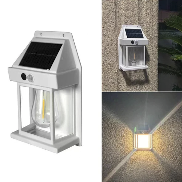 Solar LED Wandlampe außen kabellos wetterfest mit Bewegungsmelder