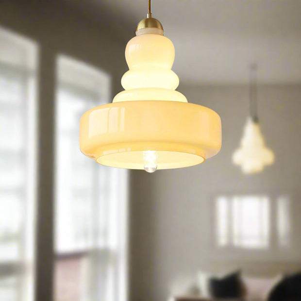 Vintage Hängelampe aus Glas Retro Deckenleuchte für Esszimmer Küche Flur