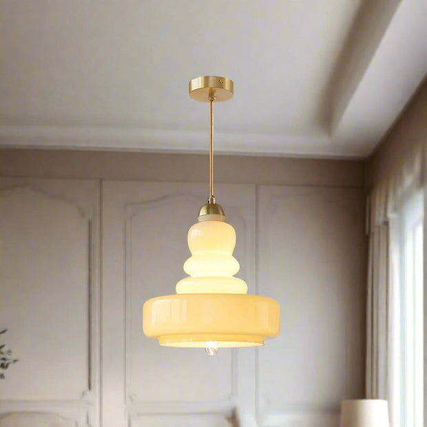 Vintage Hängelampe aus Glas Retro Deckenleuchte für Esszimmer Küche Flur