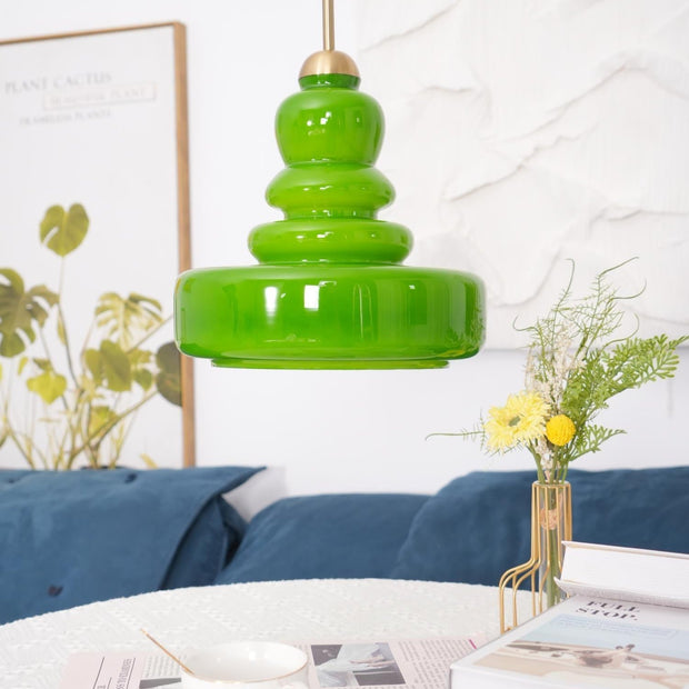 Vintage Hängelampe aus Glas Retro Deckenleuchte für Esszimmer Küche Flur