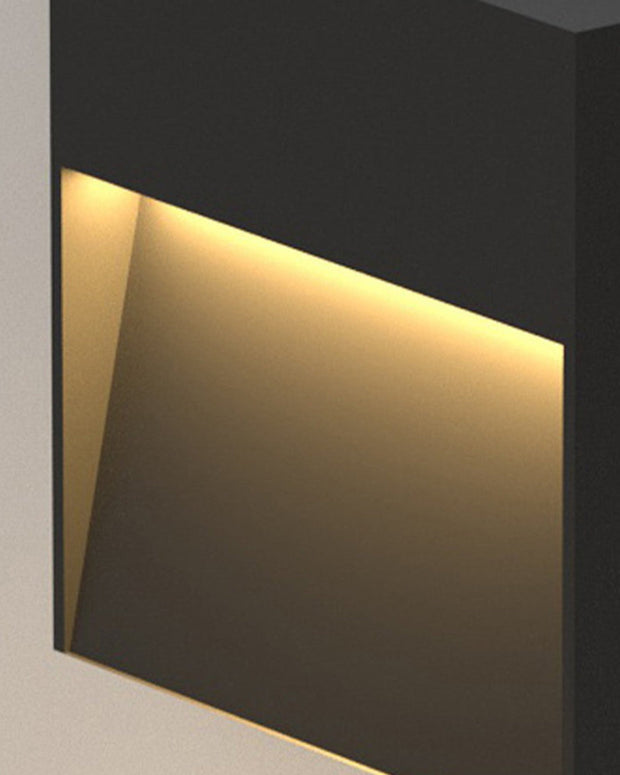 SolarÉclipse Wandlampe LED-Wandleuchte für den Außenbereich - schwarzes Metall & Acryl - solarbetrieben, IP65, warmweißes Licht für 5-10㎡ Garten