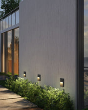 SolarÉclipse Wandlampe LED-Wandleuchte für den Außenbereich - schwarzes Metall & Acryl - solarbetrieben, IP65, warmweißes Licht für 5-10㎡ Garten