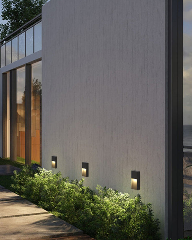 SolarÉclipse Wandlampe LED-Wandleuchte für den Außenbereich - schwarzes Metall & Acryl - solarbetrieben, IP65, warmweißes Licht für 5-10㎡ Garten