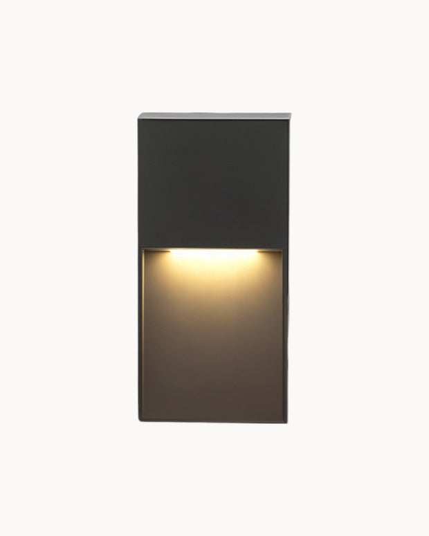 SolarÉclipse Wandlampe LED-Wandleuchte für den Außenbereich - schwarzes Metall & Acryl - solarbetrieben, IP65, warmweißes Licht für 5-10㎡ Garten