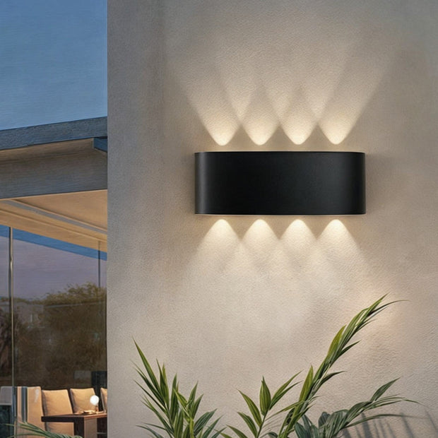 Kurvenlicht - IP65-Wasserdichte moderne Wandleuchte in Schwarz und Weiß