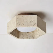 Travertin Deckenlampe warmes Licht Wabi Sabi Stil für Schlafzimmer und Flur