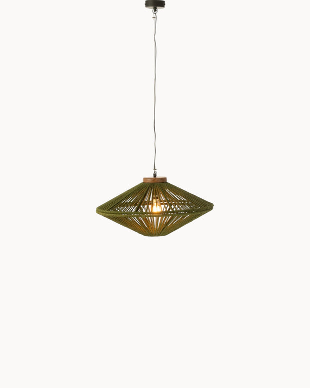 OvniRustica Pendelleuchte, Grün aus Eisen und Jute Deckenlampen