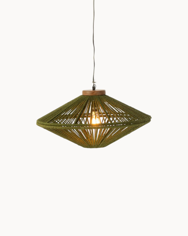 OvniRustica Pendelleuchte, Grün aus Eisen und Jute Deckenlampen