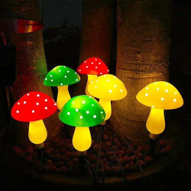 Pilzform Gartenlampe solar warmweiß für märchenhafte Atmosphäre außen