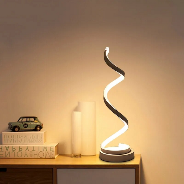 LichtSpirale LED Tischlampe dimmbar modern energiesparend für Wohnzimmer und Büro