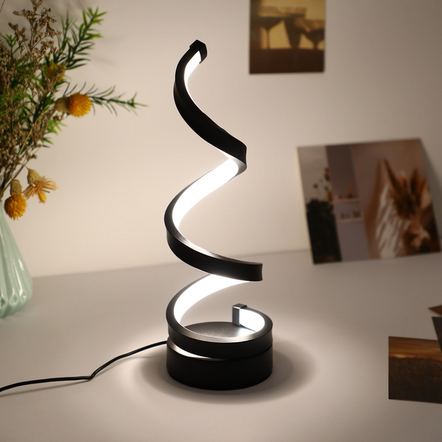 LichtSpirale LED Tischlampe dimmbar modern energiesparend für Wohnzimmer und Büro