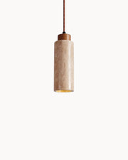 Pendelleuchte aus Travertin & Walnussholz – Design-Deckenlampe SteinGlanz im Set | Marthova
