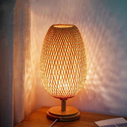 Bambus Tischlampe Vintage Stil Wohnzimmer Schlafzimmer Natürliches Licht