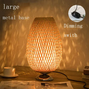 Bambus Tischlampe Vintage Stil Wohnzimmer Schlafzimmer Natürliches Licht