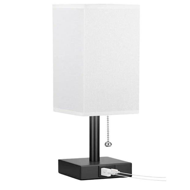 LumoLade dimmbare LED Tischlampe mit USB Ladeanschlüssen und 3 Farbtemperaturen
