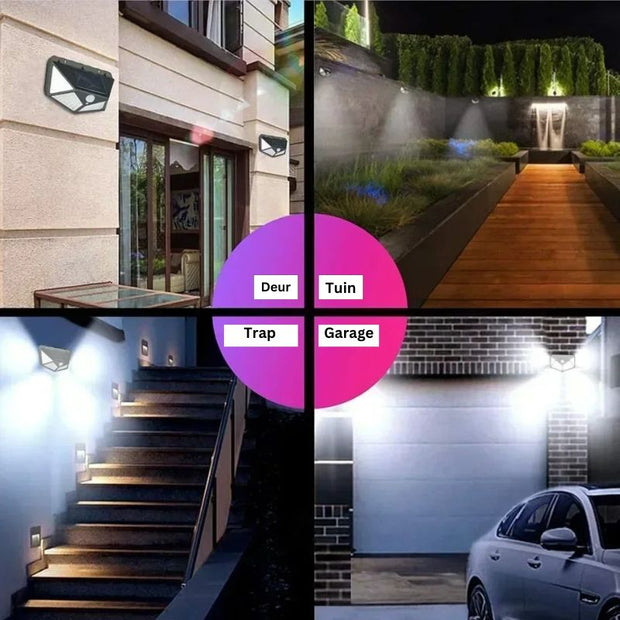 LichtWächter Solar Außenlampe mit Bewegungsmelder LED wasserdicht IP65 für Garten und Terrasse