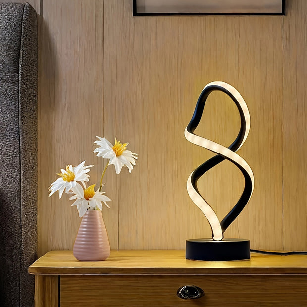 LumaSpiral LED Tischlampe mit Farbwechsel modernes Spiraldesign USB Beleuchtung