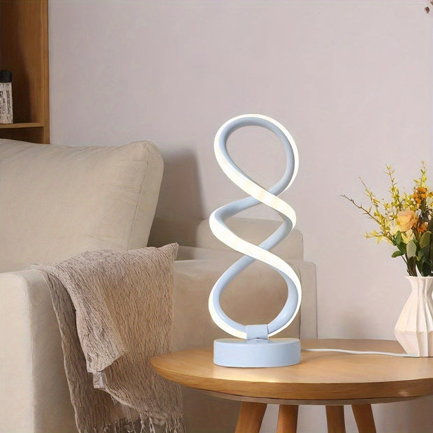 LumaSpiral LED Tischlampe mit Farbwechsel modernes Spiraldesign USB Beleuchtung