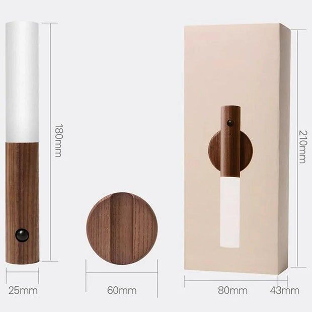 NachtGlanz Leuchte, LED, Warmweiß, Holz, USB-aufladbar Wandleuchten