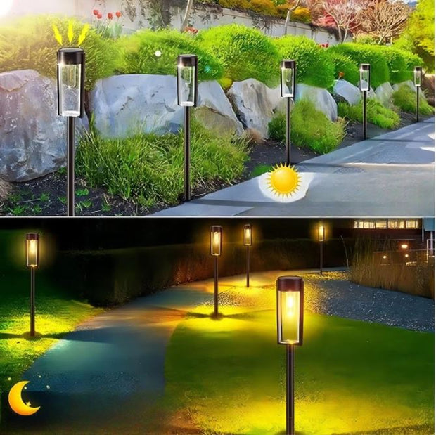 SonnenPfadlicht solar gartenbeleuchtung wegbeleuchtung kabellos wasserdicht led außen
