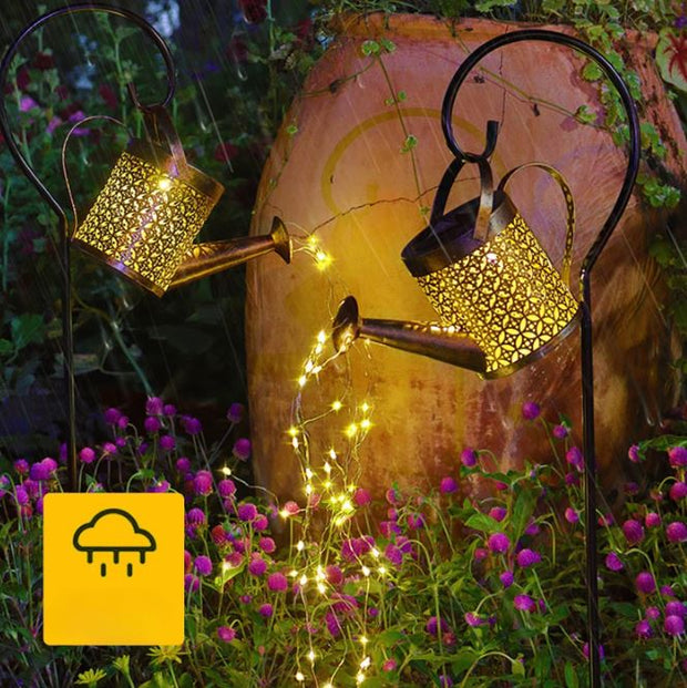 Solar Gartenlampe Gießkanne LED Beleuchtung für außen wetterfest romantisch Deko