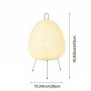 Japanische Tischlampe aus Reispapier Bambus LED warmweiß für Schlafzimmer Wohnzimmer