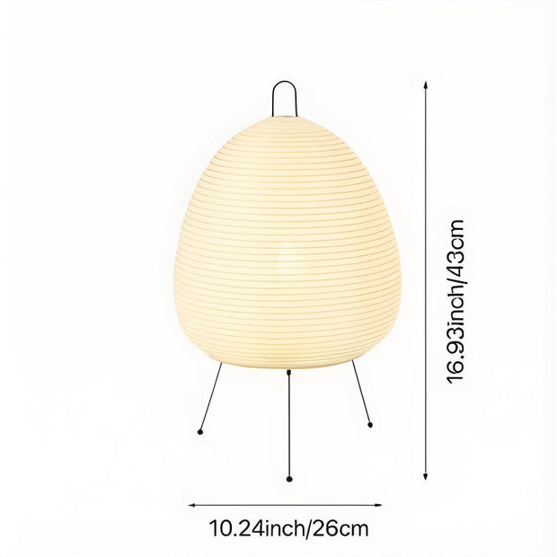 Japanische Tischlampe aus Reispapier Bambus LED warmweiß für Schlafzimmer Wohnzimmer
