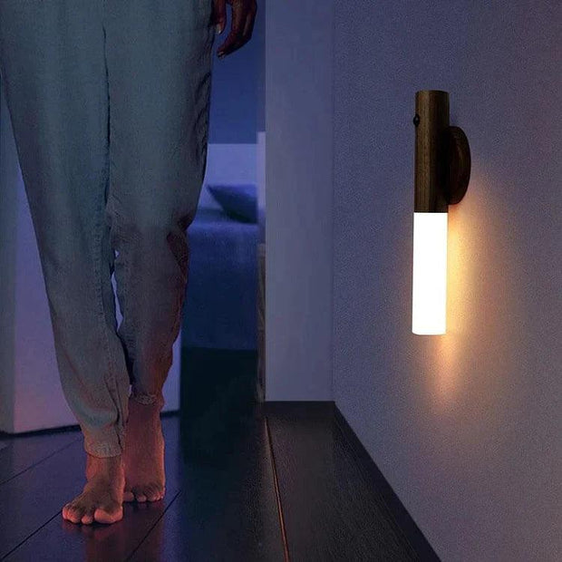 NachtGlanz Leuchte, LED, Warmweiß, Holz, USB-aufladbar Wandleuchten