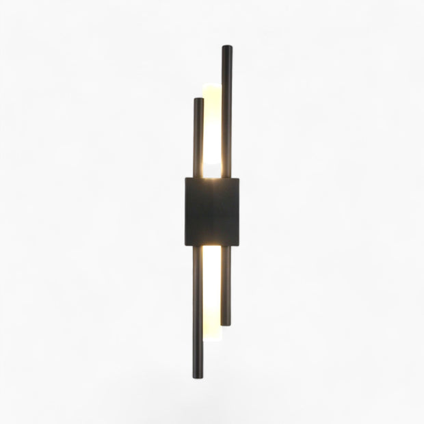 LichtWink, Metall Wandleuchte, schlankes Design, verstellbarer Arm, 2x3W LED, Schwarz/Gold