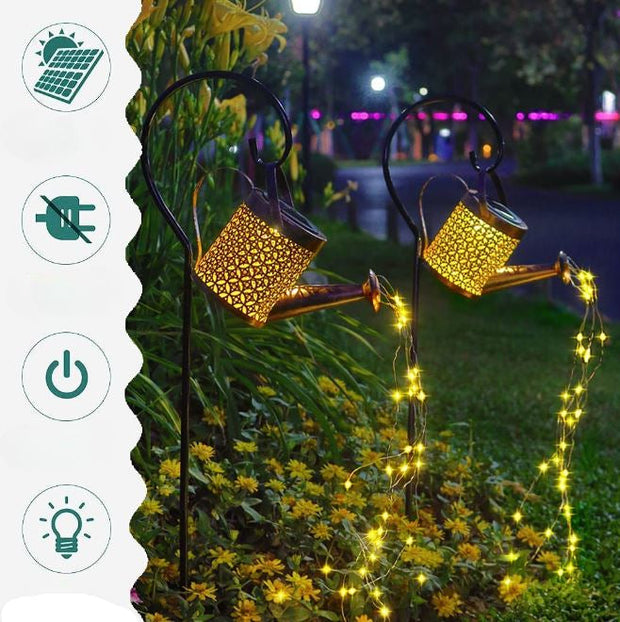 Solar Gartenlampe Gießkanne LED Beleuchtung für außen wetterfest romantisch Deko