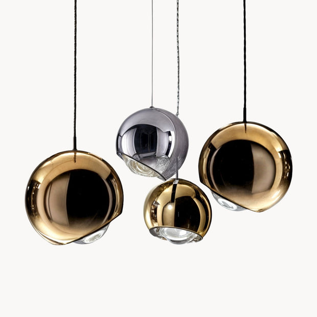 Aurélux Pendelleuchte, silberner und goldener, LED-Hängelampe, 90-260V, nicht dimmbar