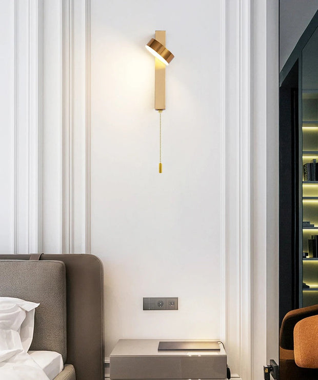 DrehLicht 350° Wandlampe, 9W LED, moderne Wandleuchte für Zuhause - Metall & Acryl, DC betrieben