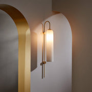 LumiÉlan Wandlicht aus Messing  Tannengrün & Mattweiß  Up/Down LED-Beleuchtung