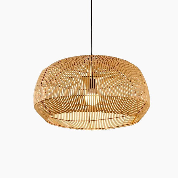 NaturLicht Hängeleuchte | Natürlicher Bambus & Holz | Zeitgenössischer Stil | LED Glühbirne Kompatibel