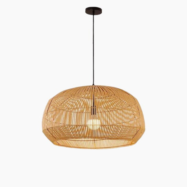 NaturLicht Hängeleuchte | Natürlicher Bambus & Holz | Zeitgenössischer Stil | LED Glühbirne Kompatibel