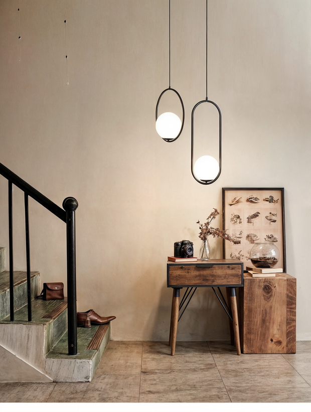 Aurélia Pendelleuchte mit goldenem Rahmen & Glas-Schirm, höhenverstellbar Deckenlampen