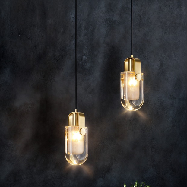Lustra Élégance Kristallleuchte, Pendelleuchte, Kupfer & Glas, LED, 3 Lichtfarben Deckenlampen