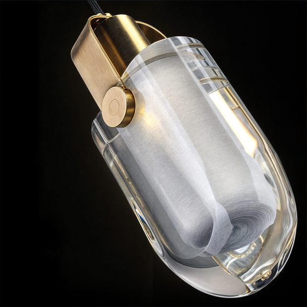 Lustra Élégance Kristallleuchte, Pendelleuchte, Kupfer & Glas, LED, 3 Lichtfarben Deckenlampen