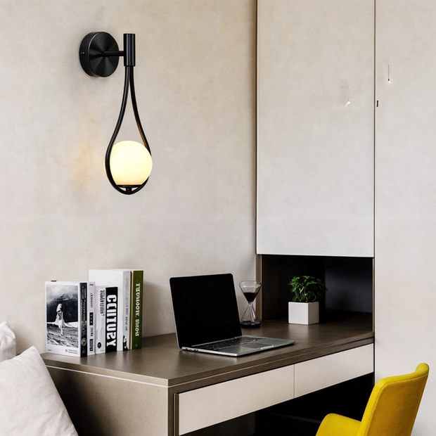 LichtLivi Wandleuchte Schwarz/Gold, G4 LED, Eisen+Glas, Up/Down Wandleuchten
