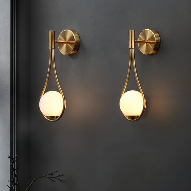 LichtLivi Wandleuchte Schwarz/Gold, G4 LED, Eisen+Glas, Up/Down Wandleuchten