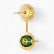 NordGlanz Wandlampe, Skandinavischer Design Messing Wandleuchter, Grün/Klarglas, E27 LED, 2/3 Köpfe