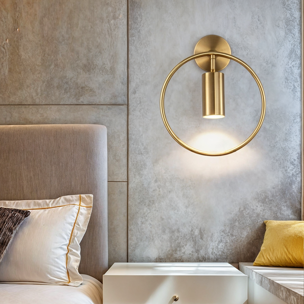LumoÉlise Wandleuchte, Schwarz/Gold, LED, 17W, warmes/natürliches Licht