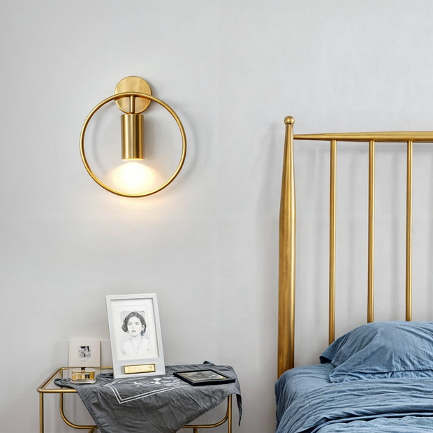 LumoÉlise Wandleuchte, Schwarz/Gold, LED, 17W, warmes/natürliches Licht