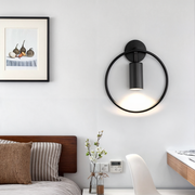 LumoÉlise Wandleuchte, Schwarz/Gold, LED, 17W, warmes/natürliches Licht