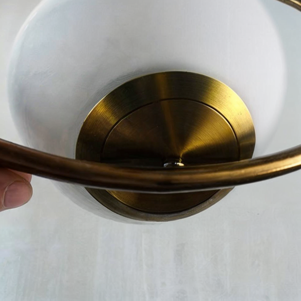 Aurélia Pendelleuchte mit goldenem Rahmen & Glas-Schirm, höhenverstellbar Deckenlampen