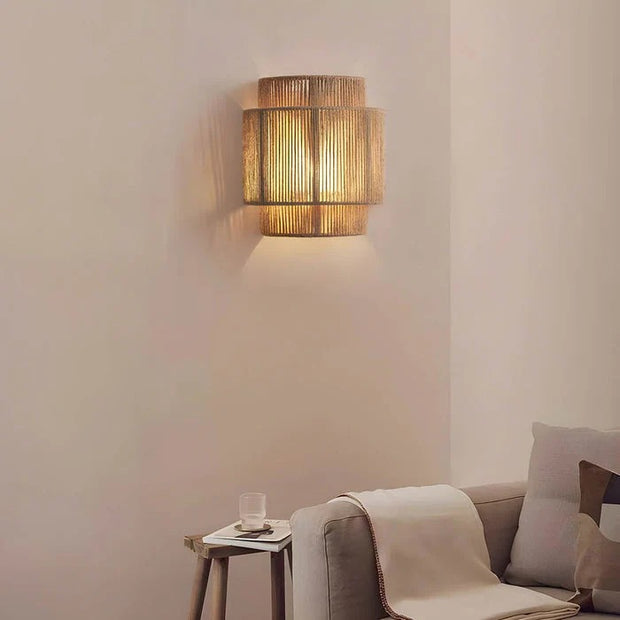 JutaLuma Wandlampe Naturbraun Juteschirm