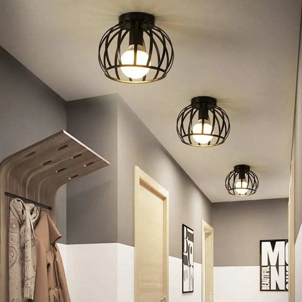 Industrielle Deckenlampe Schwarz