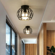 Industrielle Deckenlampe Schwarz